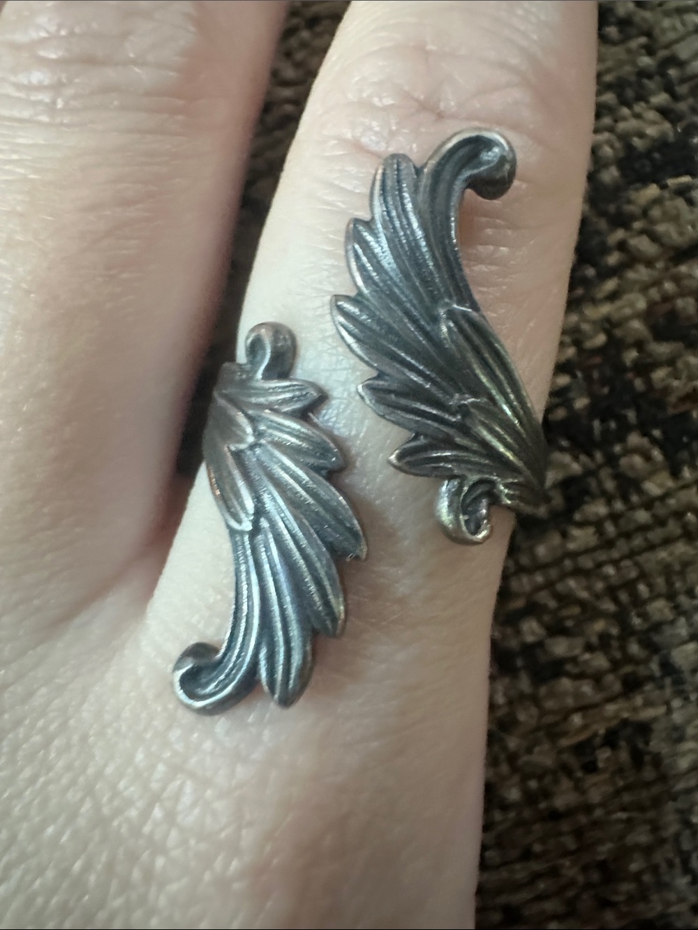 Vintage Sterling Angel Wing Ring